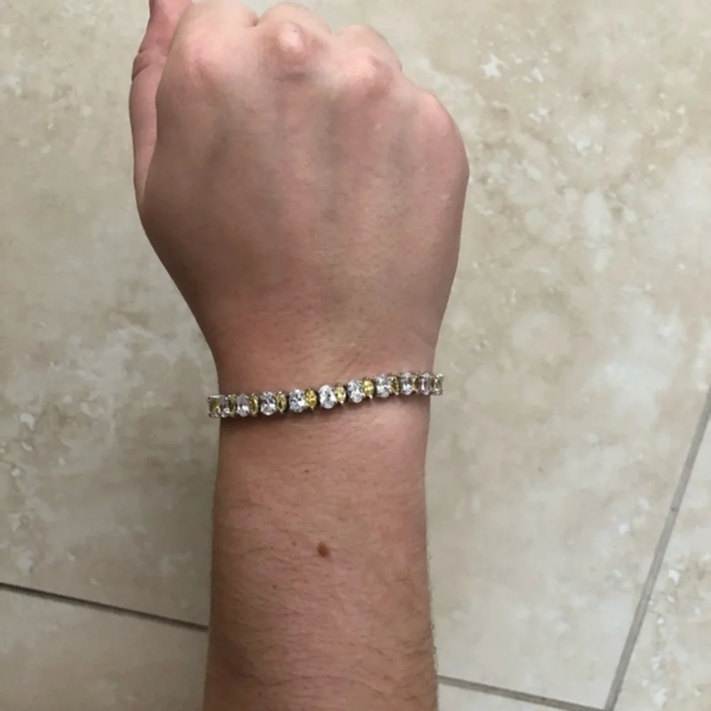 Cubic zirconia clear and yellow stone Bracelett - Picture 3 of 6